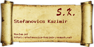 Stefanovics Kazimir névjegykártya